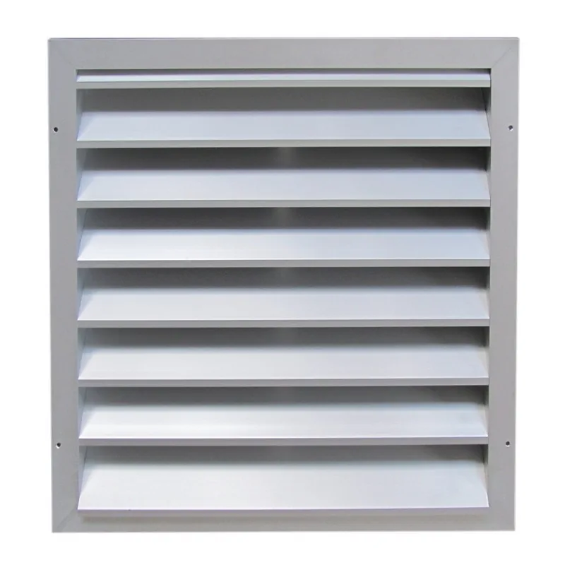 Grille à double rang de ventelles pare-pluie sur mesure
