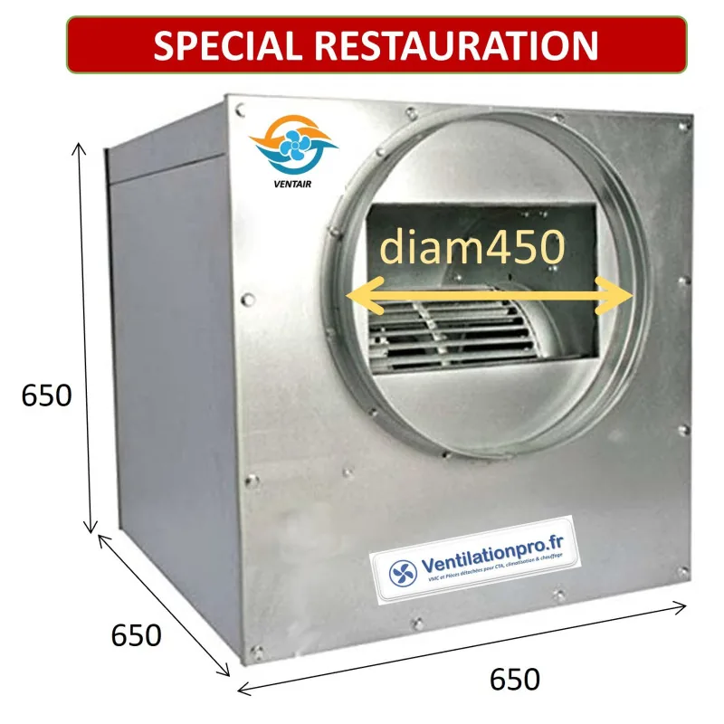Caisson d'extraction cuisine pro F400